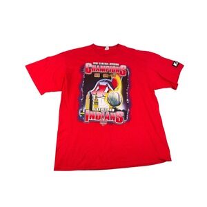 Vintage 1997 Cleveland Indians Starter T Shirt XL Red Central Division Champions